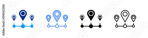 Timeline Multiple Style Icon Set Vector 