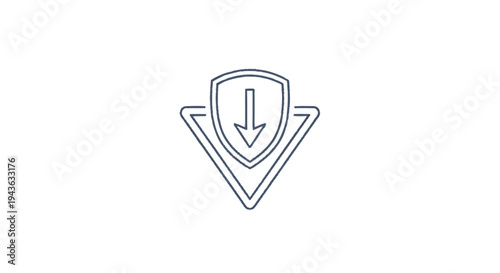Shield with Downward Arrow Icon Symbolizing Protection.