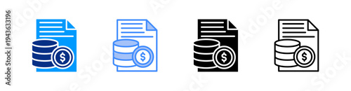 Economic Multiple Style Icon Set Vector 