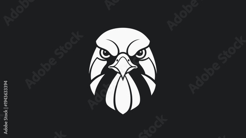 Stylized Falcon Head Emblem with Intense Gaze.