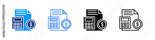 Accounting Multiple Style Icon Set Vector 