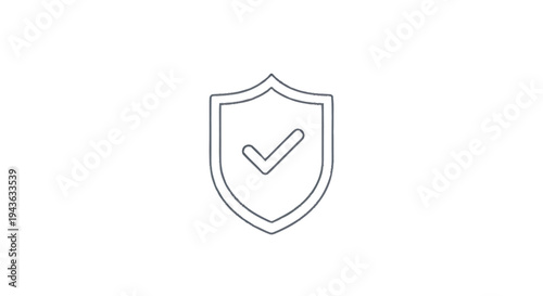 Simple Shield Icon with Check Mark Symbol.