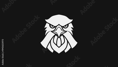 Stylized Eagle Head Emblem with Fierce Expression.