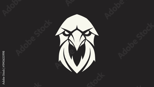 Stylized Eagle Head Emblem with Fierce Expression.