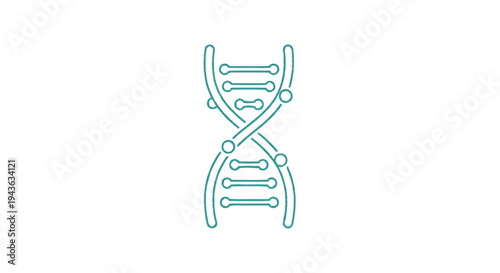 Stylized DNA Double Helix Structure Icon.