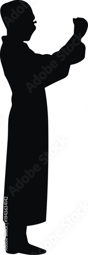 Robed figure silhouette, mystic icon, ritual vector, spiritual clipart, ceremonial design, ancient motif, symbolic illustration, dramatic graphic, cultural art, concept symbol