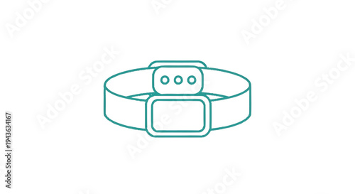 Simple Line Art Illustration of a Pet Collar.