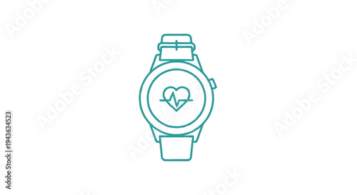 Smartwatch displaying heart rate monitor icon.
