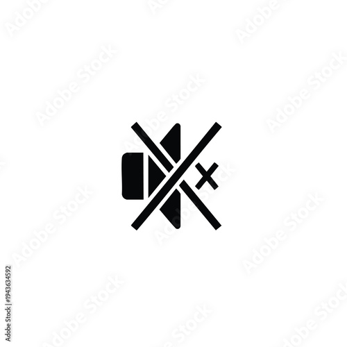 Mute speaker icon symbol for no sound.