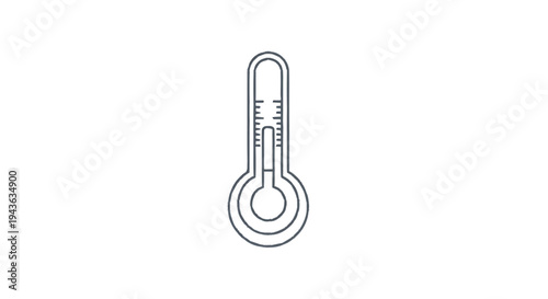 Simple Line Art Illustration of a Thermometer.