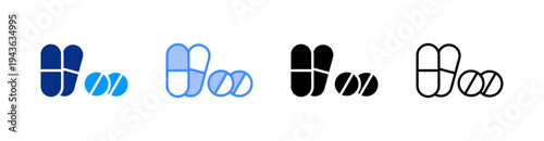 Medical Multiple Style Icon Set Vector 