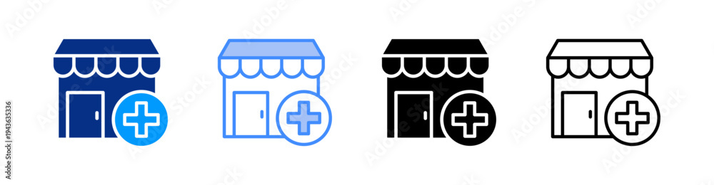 Obraz premium Pharmacy Multiple Style Icon Set Vector 