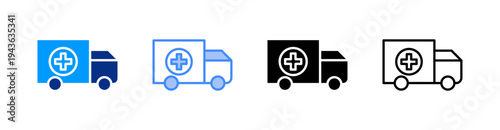 Wallpaper Mural Ambulance Multiple Style Icon Set Vector  Torontodigital.ca