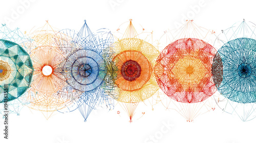 International Day of Mathematics Colorful Mandala Geometric Pattern Education Vector