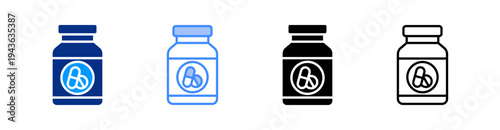 Drug Multiple Style Icon Set Vector 