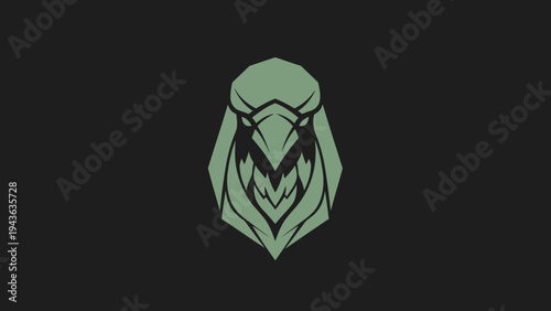 Stylized Eagle Head Emblem with Geometric Design.