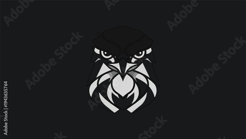 Stylized Eagle Head Emblem with Fierce Gaze.