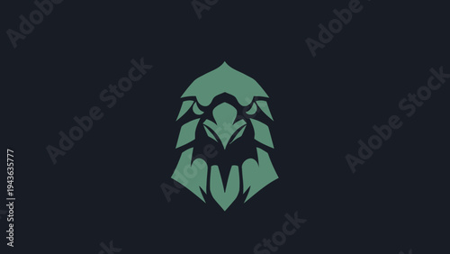 Stylized Eagle Head Emblem with Geometric Design.