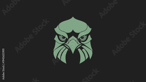 Stylized Eagle Head Emblem with Intense Gaze.