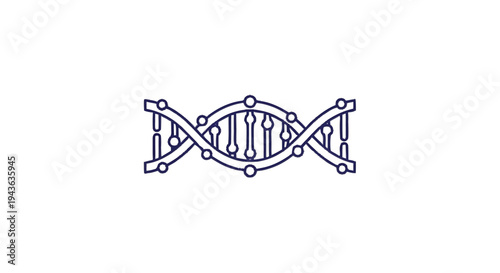 Stylized DNA Double Helix Structure Illustration.