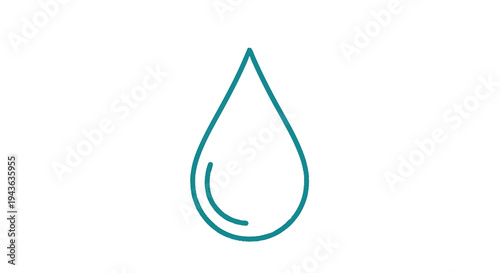 Simple Water Drop Icon with Gradient Outline.