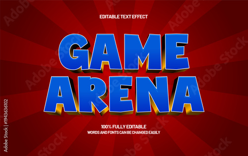 Game Arena Editable Text Effect - Esports Style Gaming Typography for Logo and Title
