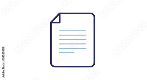 Simple Document Icon with Lines of Text.