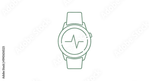 Smartwatch with Heartbeat Line Icon.