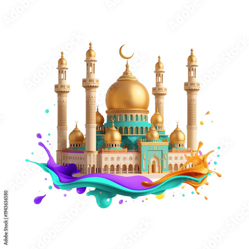 Mosque with golden dome