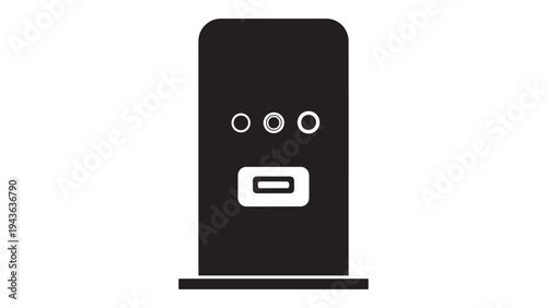 Smart home device control panel vector illustrating home automation and security system technology