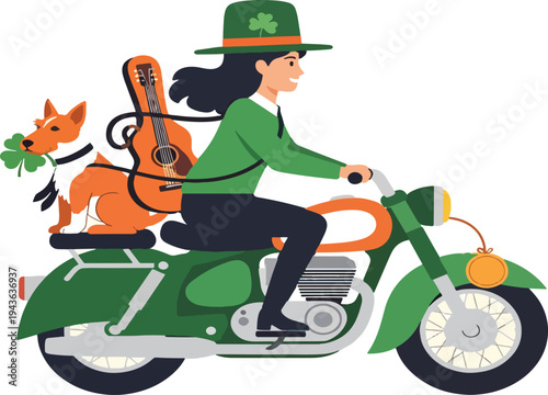 Man riding a scooter wearing a helmet cartoon vector illustration of a biker driving a vintage motorbike for transportation travel and delivery