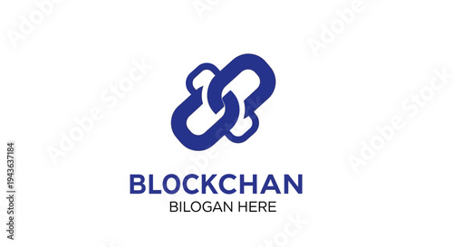 Blockchain technology logo design concept.