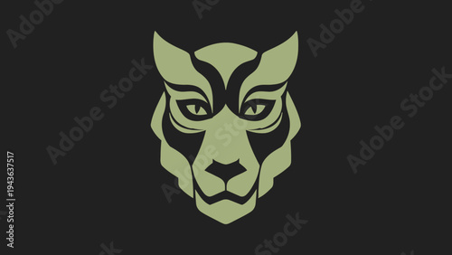Stylized Geometric Wolf Head Emblem Design.
