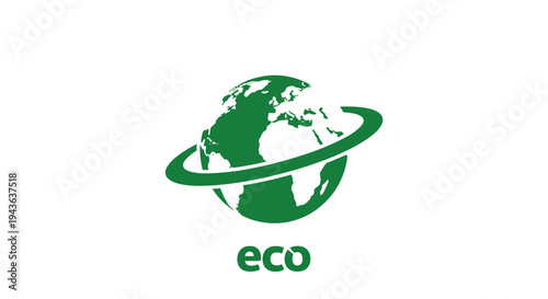 Eco-Friendly Emblem: A vibrant and modern representation of the Earth, symbolizing environmental consciousness, eco-friendliness, and sustainability. A clean.