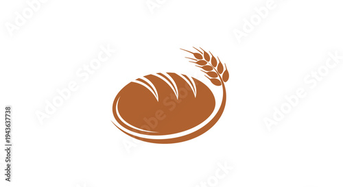 Artisan Loaf Icon: A simple yet elegant illustration of a freshly baked loaf of bread, symbolizing the essence of a bakery, culinary art, and the warmth of a morning meal.