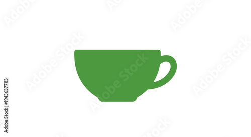 Green cup silhouette icon on white background.