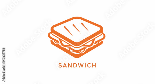 Minimal orange sandwich logo icon on white background.
