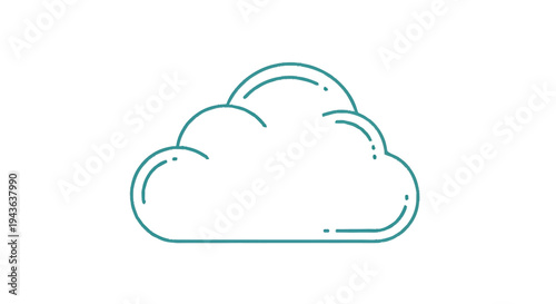Simple Line Art Cloud Icon with Subtle Glow Effect.