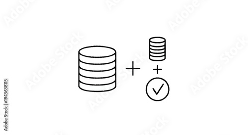 Stack of coins with a checkmark indicating success.