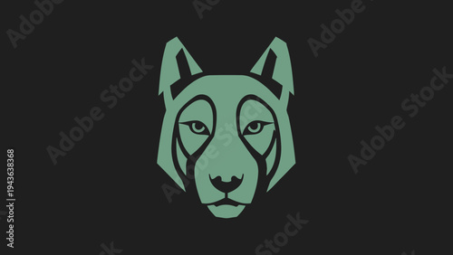Stylized Geometric Wolf Head Logo Design.
