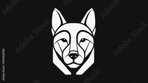 Stylized Geometric Wolf Head Logo Design.