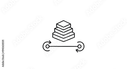 Stacked Blocks with Circular Arrows Indicating Measurement.