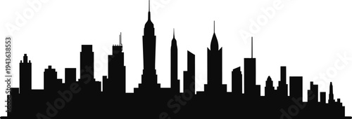 Chicago Illinois skyline silhouette with iconic downtown skyscrapers isolated on white background, modern urban cityscape vector illustration for travel and architecture design
