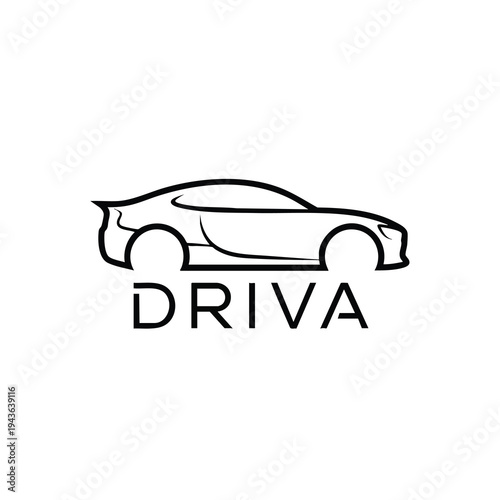 Modern Sports Car Silhouette with Company Name Driva.