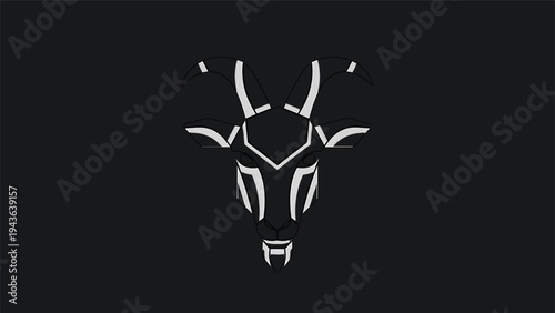 Stylized Geometric Giraffe Head Silhouette Icon.