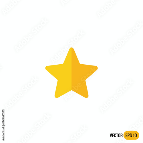 A simple, flat, yellow five-pointed star icon on a white background