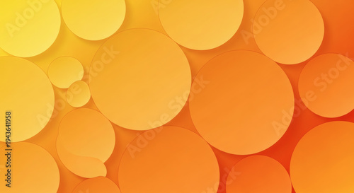 Abstract Overlapping Yellow and Orange Circles Background