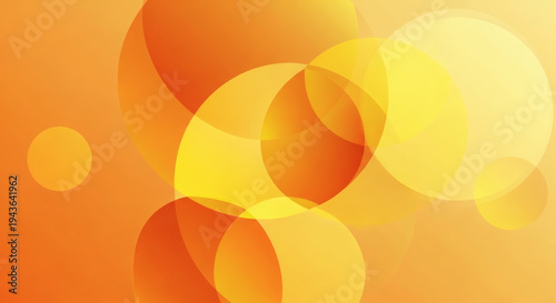 Abstract Overlapping Yellow and Orange Circles Background
