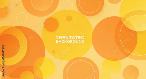Abstract Overlapping Yellow and Orange Circles Background