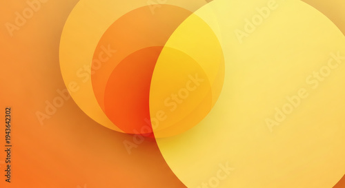 Abstract Overlapping Yellow and Orange Circles Background